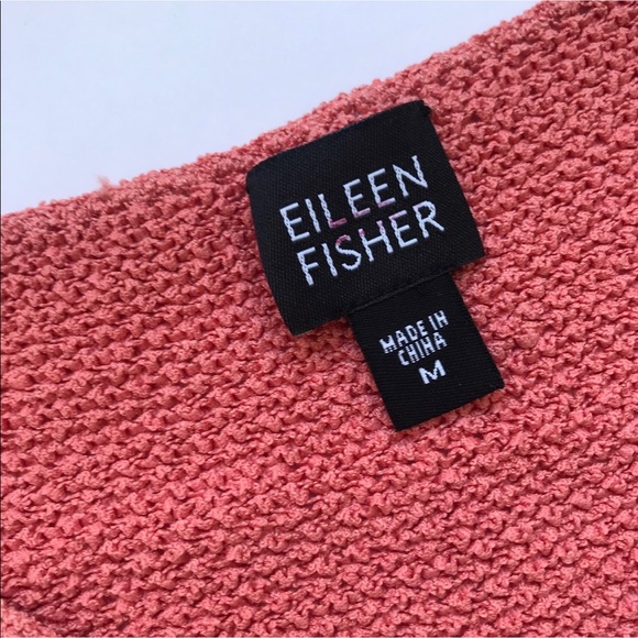 EILEEN FISHER Womens Silk/Nylon Blend 3/4 Sleeve Weave Textured Sweater Top sz M - Picture 4 of 10